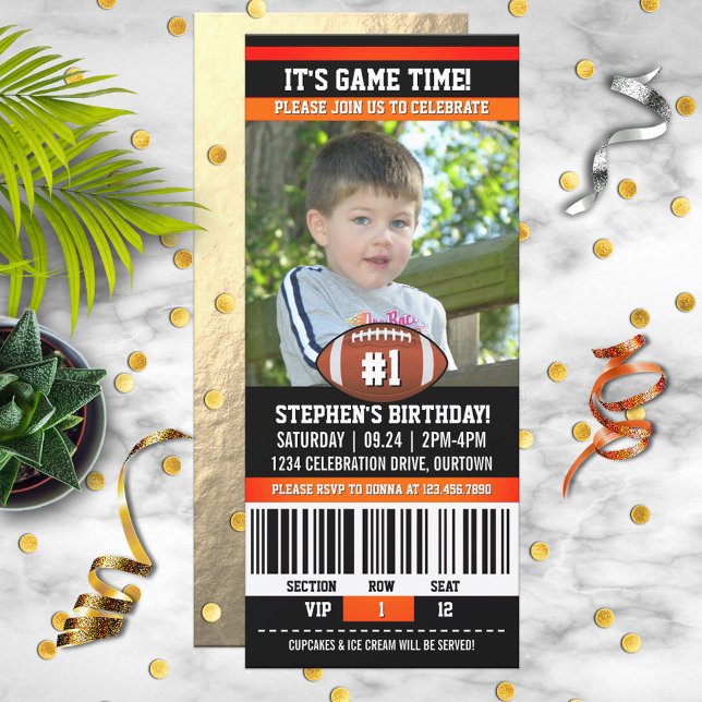 Football Birthday Photo Template Einladung (Von Creator hochgeladen)