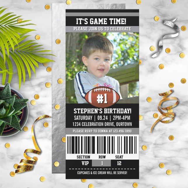 Football Birthday Photo Template Einladung (Von Creator hochgeladen)