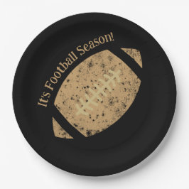 Football Black Gold Paper Plate Pappteller
