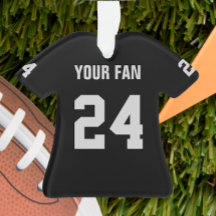 Football Black & Silver Jersey Ornament