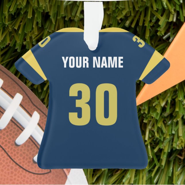 Football Blue & Gold Jersey Ornament (Von Creator hochgeladen)
