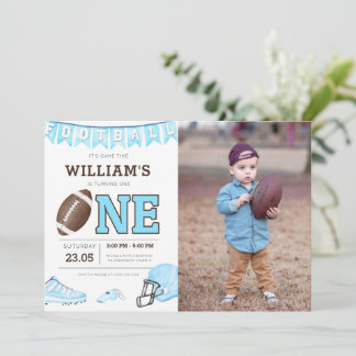 Football Boy Erstgeburtstag Einladungskarte Foto Einladung