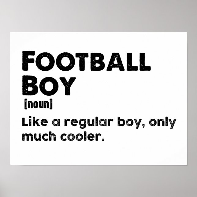 Football Boy Wörterbuch Definition Funny Poster (Vorne)