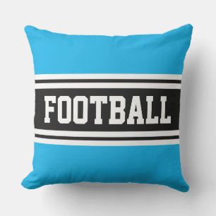 FOOTBALL Bright Azure Schwarz-weiß Racing Streifen Kissen