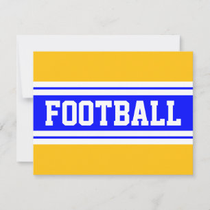FOOTBALL Bright Blue Orange White Racing Streifen Mitteilungskarte