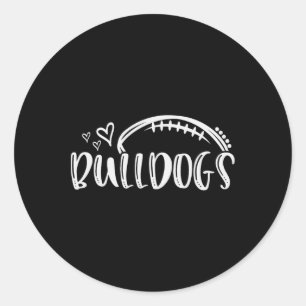 Football Bulldogs School Sports Fan Team Spirit Runder Aufkleber