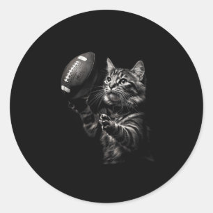 Football Cat Funny American Football Kitten Frauen Runder Aufkleber