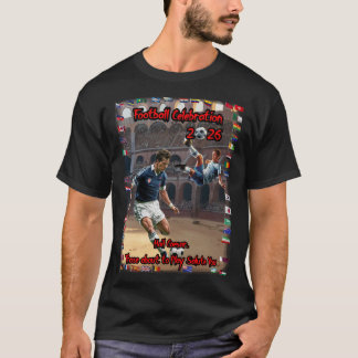 Football Celebration 2026 on a Black T-Shirt