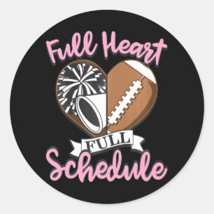 Football Cheerleader Football Hear Runder Aufkleber