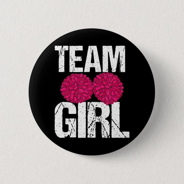 Football Cheerleader Team Girl Gender Reveal Button (Vorderseite)