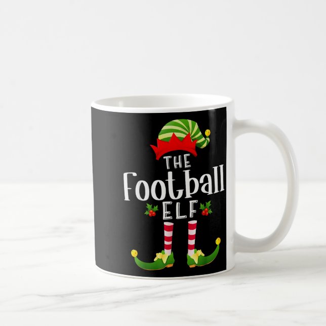 Football Christmas Elf Matching Pajama X-mas Party Kaffeetasse (Rechts)