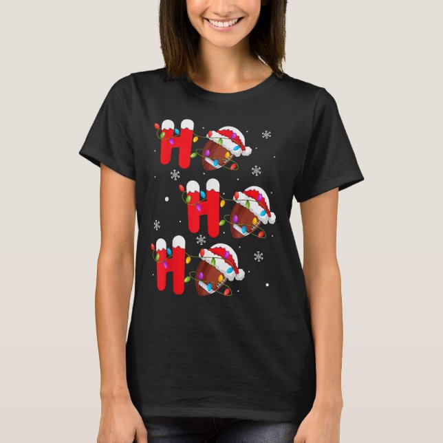 Football Christmas Ho Ho Ho Santa Srts Player Funn T-Shirt (Vorderseite)