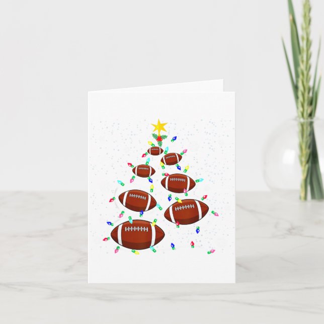 Football Christmas Tree Light Xmas Football Boys G Karte (Vorderseite)