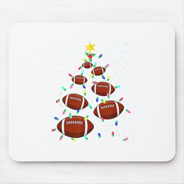 Football Christmas Tree Light Xmas Football Boys G Mousepad (Vorne)