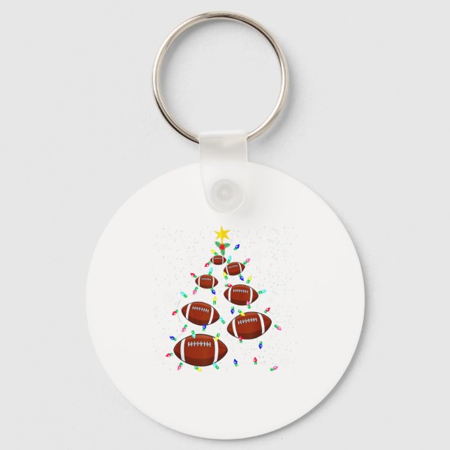Football Christmas Tree Light Xmas Football Boys G Schlüsselanhänger (Vorderseite)
