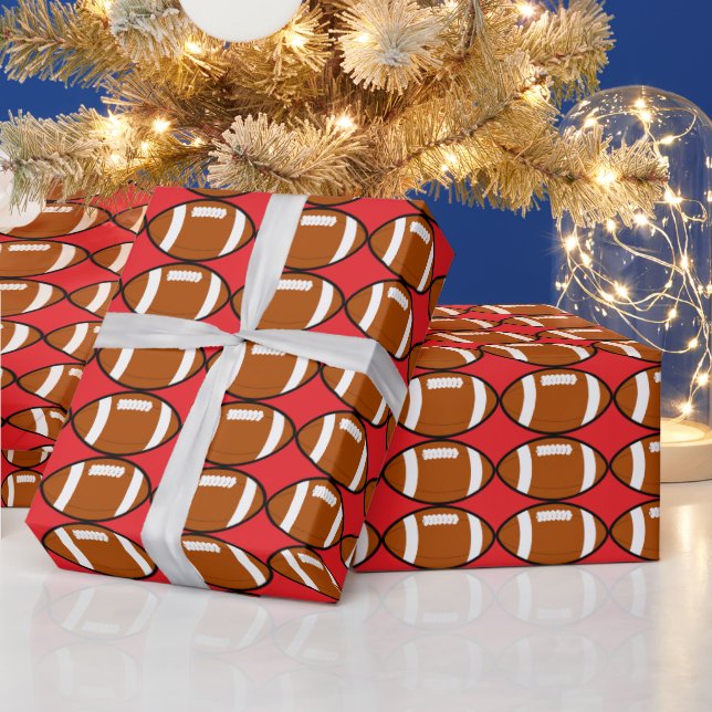 FOOTBALL CHRISTMAS WRAPPING PAPER GESCHENKPAPIER (Feiertage)