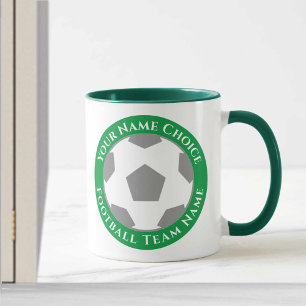 Football Club Design in grüner Tasse