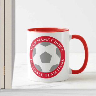 Football Club Design in Red Tasse