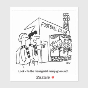 Football Club Manager Merry-go-Round Cartoon. Aufkleber