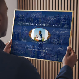 Football Coach Appreciation Collage Team Signature Poster