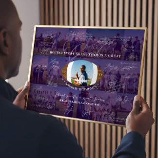 Football Coach Appreciation Collage Team Signature Poster