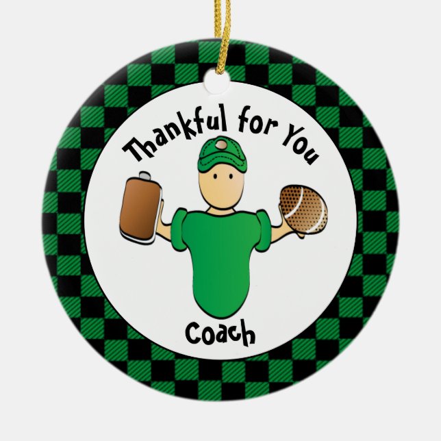 Football Coach Funny Cartoon Vielen Dank Keramik Ornament (Vorne)