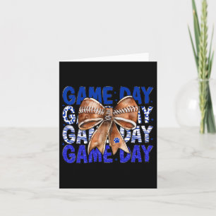 Football Coquette Bow Blue Bulldogs Game Day Karte
