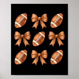 Football Coquette-Schleife Cute Sports Spieltag Poster