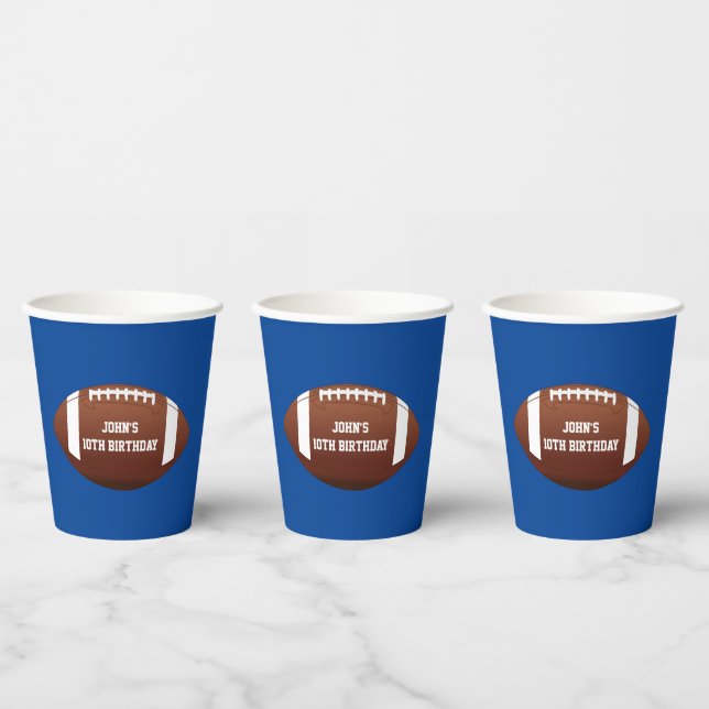 Football Custom Birthday Paper Cups Pappbecher (Multi)