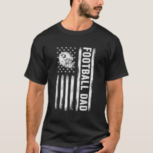Football Dad American Flag Proud Dad of Ballers Fa T-Shirt