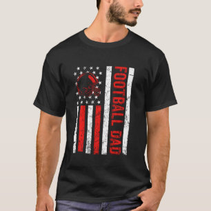 Football Dad American Flag Proud Dad of Ballers Fa T-Shirt
