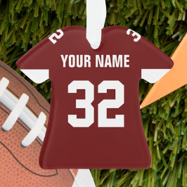 Football Dark Red & White Jersey Ornament