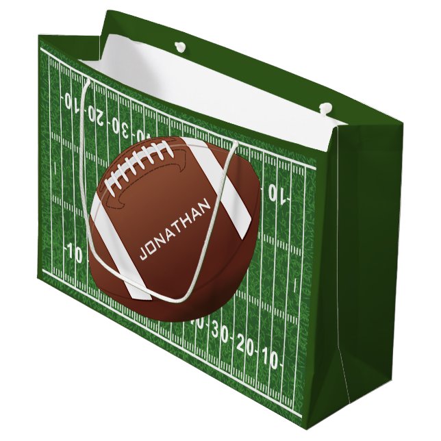 Football Design Geschenktasche Große Geschenktüte (Vorderseite Schrägansicht)