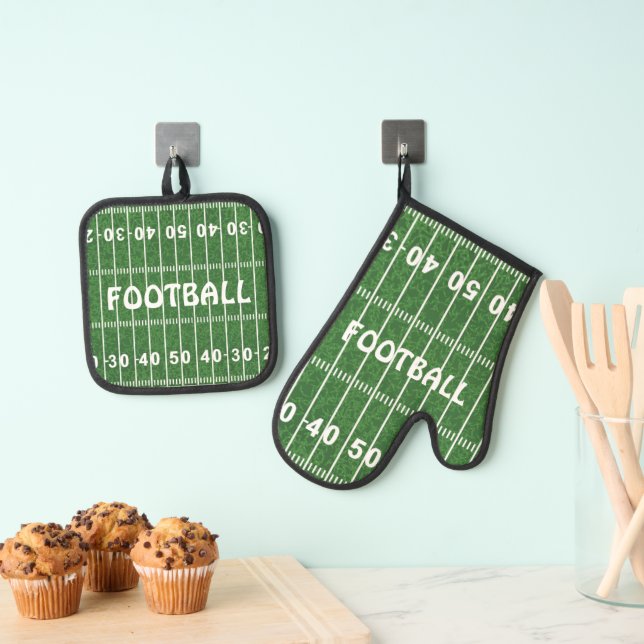 Football Design Oven Mitt & Pot Holder Set (Insitu (Hängend))