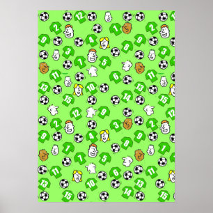 Football Design Wall Poster mit grünen Shirts