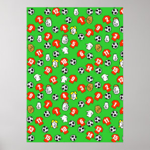 Football Design Wall Poster mit roten Shirts