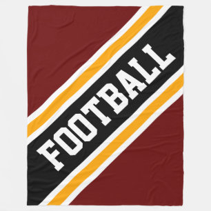 FOOTBALL Diagonal Fett Rot Gelbe Streifen Fleecedecke