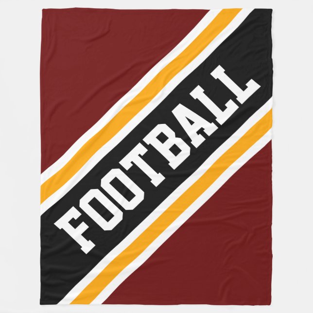 FOOTBALL Diagonal Fett Rot Gelbe Streifen Fleecedecke (Vorderseite)