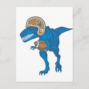 Football Dinosaurier Blue Postkarte