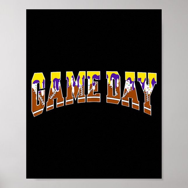 Football Drip Game Day Football Mom Go Cheer Purpl Poster (Vorne)