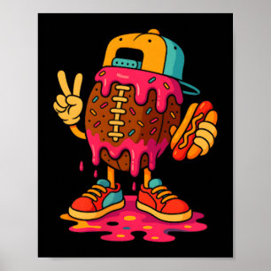 Football Drip Jungen Fußball Eiscreme Jugendspiel Poster