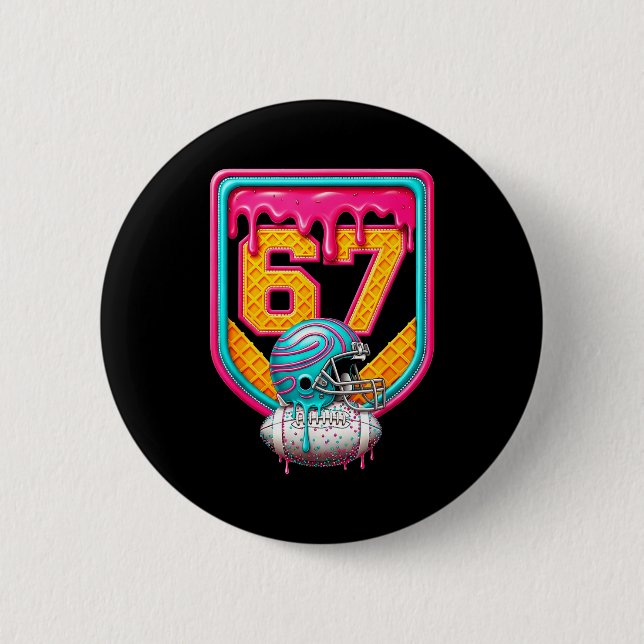 Football Drip Number 67 Football Player  Button (Vorderseite)