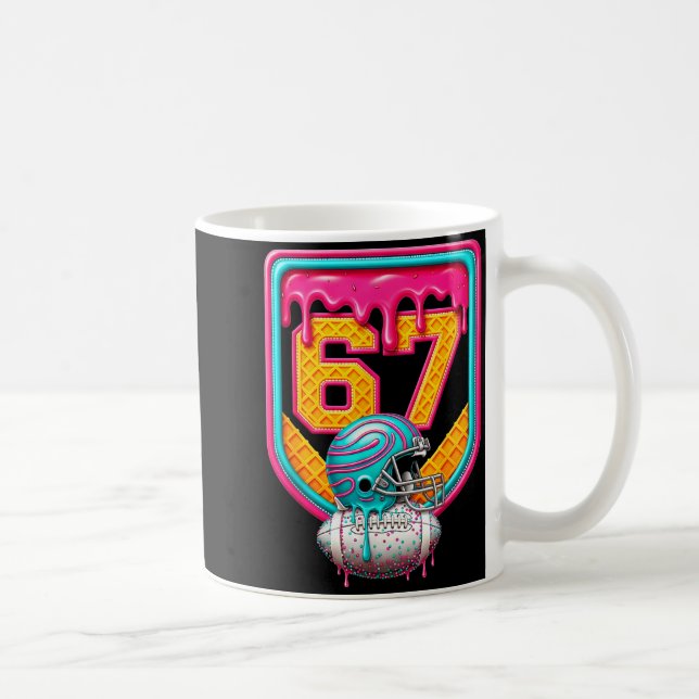 Football Drip Number 67 Football Player  Kaffeetasse (Rechts)