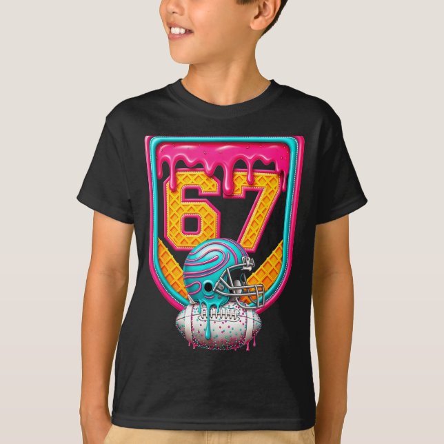 Football Drip Number 67 Football Player  T-Shirt (Vorderseite)
