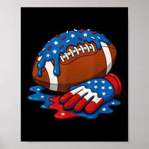 Football Drip Wr Lineman Qb Rb Db Eiscreme 4. Juli Poster