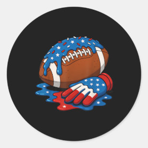 Football Drip Wr Lineman Qb Rb Db Eiscreme 4. Juli Runder Aufkleber