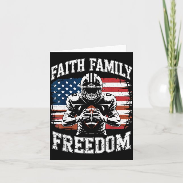 Football Faith Family Dom Patriotic Christian Foot Karte (Vorderseite)
