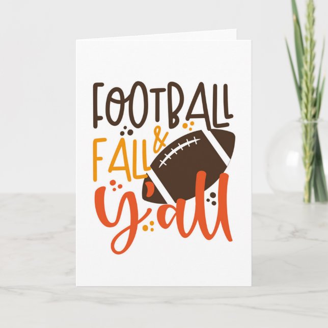 Football Fall & Y'all Karte (Vorderseite)