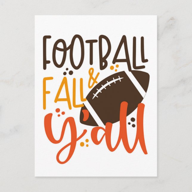 Football Fall & Y'all Postkarte (Vorderseite)