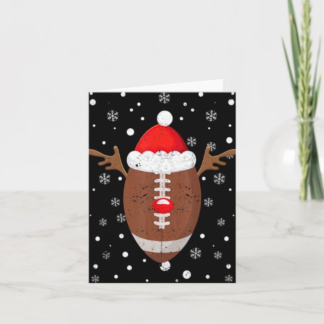 Football Fan Reindeer Antlers Christmas Xmas Elk T Karte (Vorderseite)